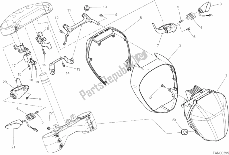 Todas as partes de Farol do Ducati Diavel Xdiavel Thailand 1260 2016
